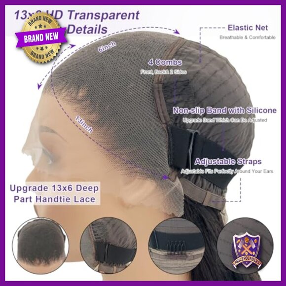 32 Inch Body Wave Lace Front Wig Human Hair 200 Density Glueless Pre Plucked